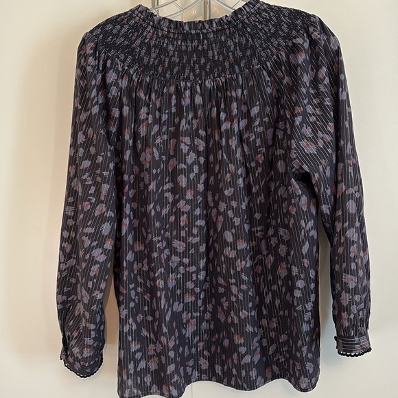 Paige Women's Black and Purple Top with Silver Thread - Picture 3 of 4